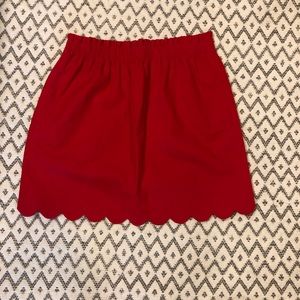 New with tags red scalloped J.Crew skirt size 6